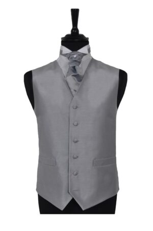 Gilet shantung grigio argento