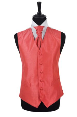 Gilet shantung corallo